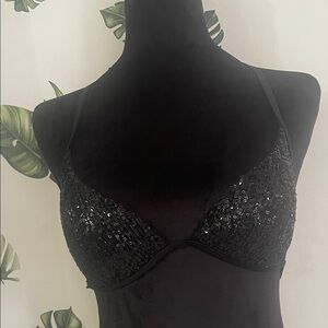 Elegant Black Sequin Bra (calzedonia cobey)